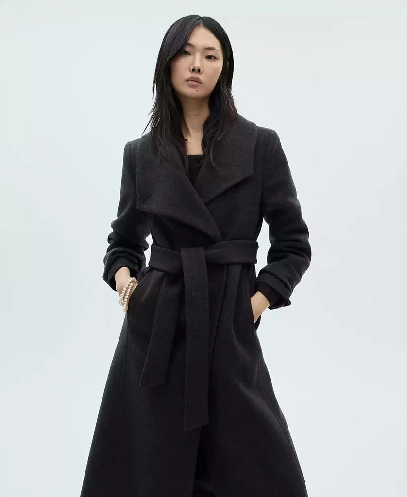 Mango Women's Belted Woolen Coat 10