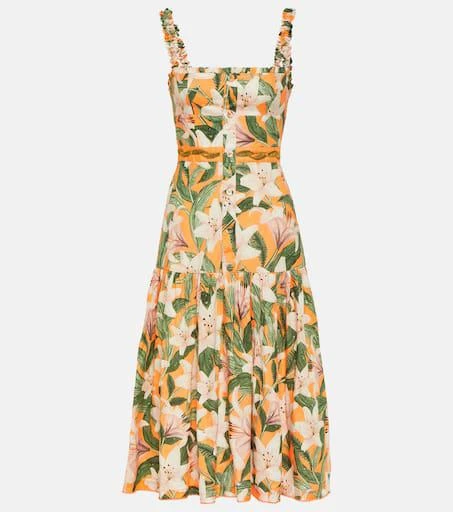 Agua by Agua Bendita Nispero floral linen midi dress 1