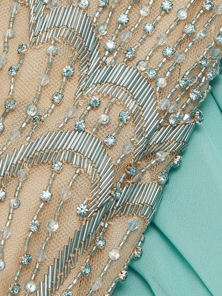 REEM ACRA Embroidered Bodice Chiffon Strapless Gown 7