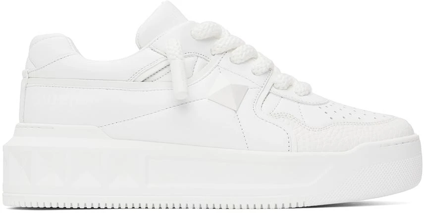 Valentino White One Stud Sneakers 1