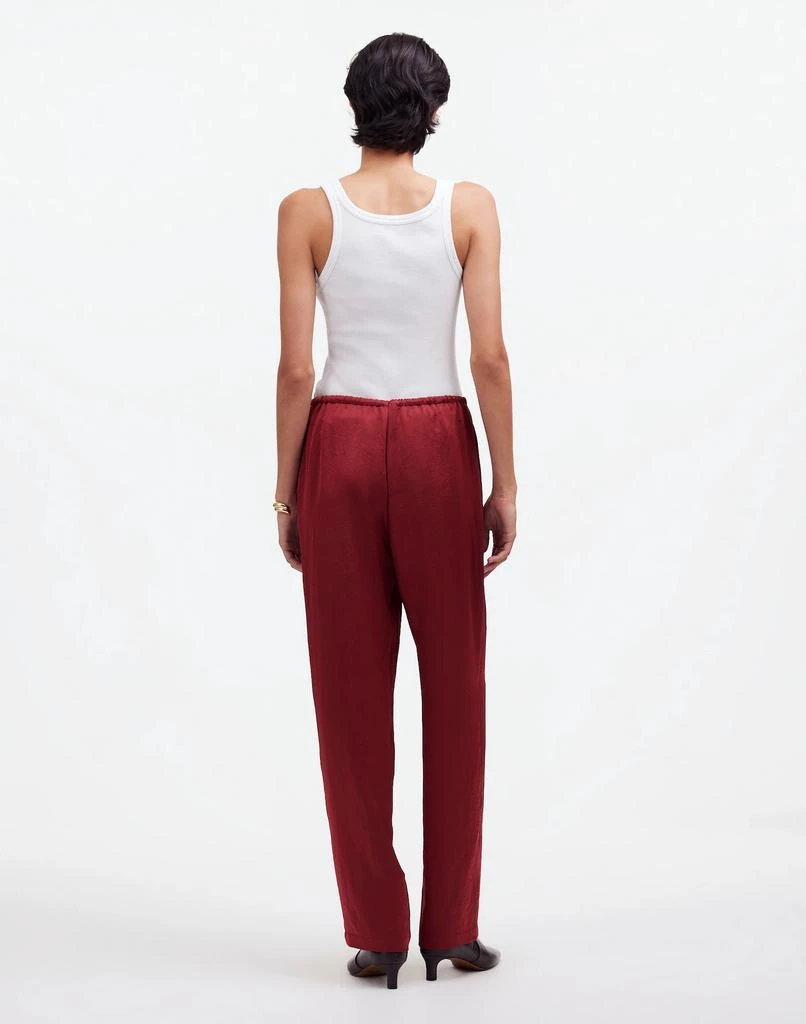 Madewell Tall Pintucked Slim Pull-On Pants in Satin 4
