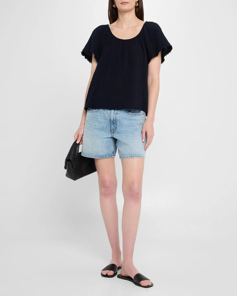 XIRENA Macie Fringe-Trim Cotton Gauze Top 2