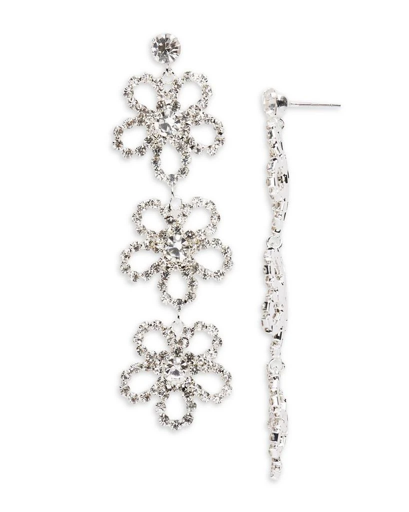 AQUA Three Part Chandelier Flower Drop Earrings - Exclusive 1