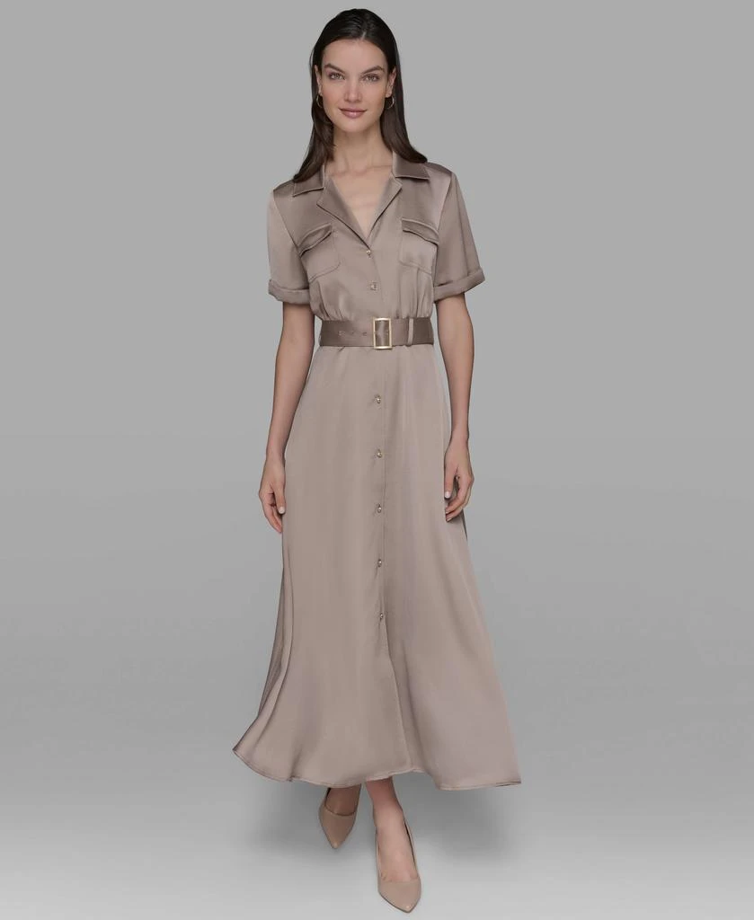 Karl Lagerfeld Paris BELTED MAXI SHIRT DRESS 1