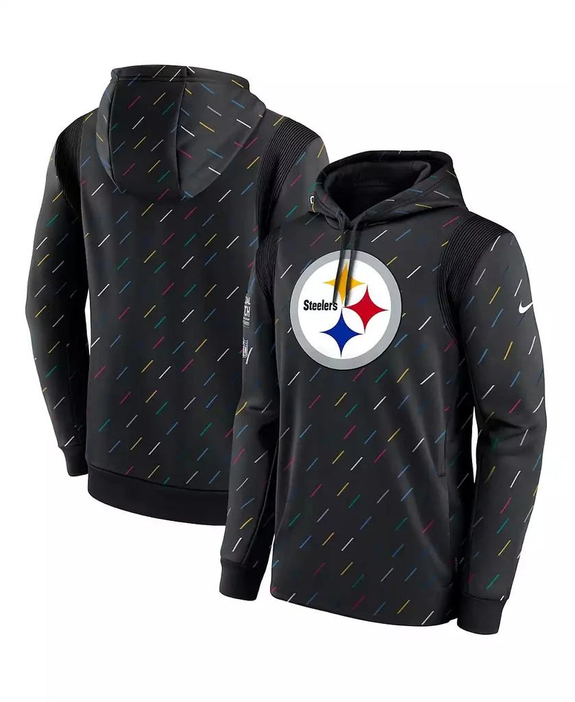 NIKE Men's Charcoal Pittsburgh Steelers 2021 NFL Crucial Catch Therma Pullover Hoodie 1