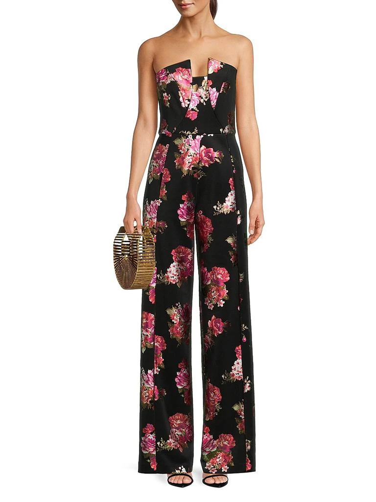 Black Halo Lena Floral Strapless Jumpsuit 2
