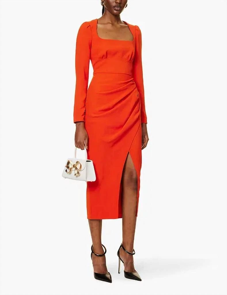 peach color midi dress Sierra Wrap Midi Dress - Peach Floral