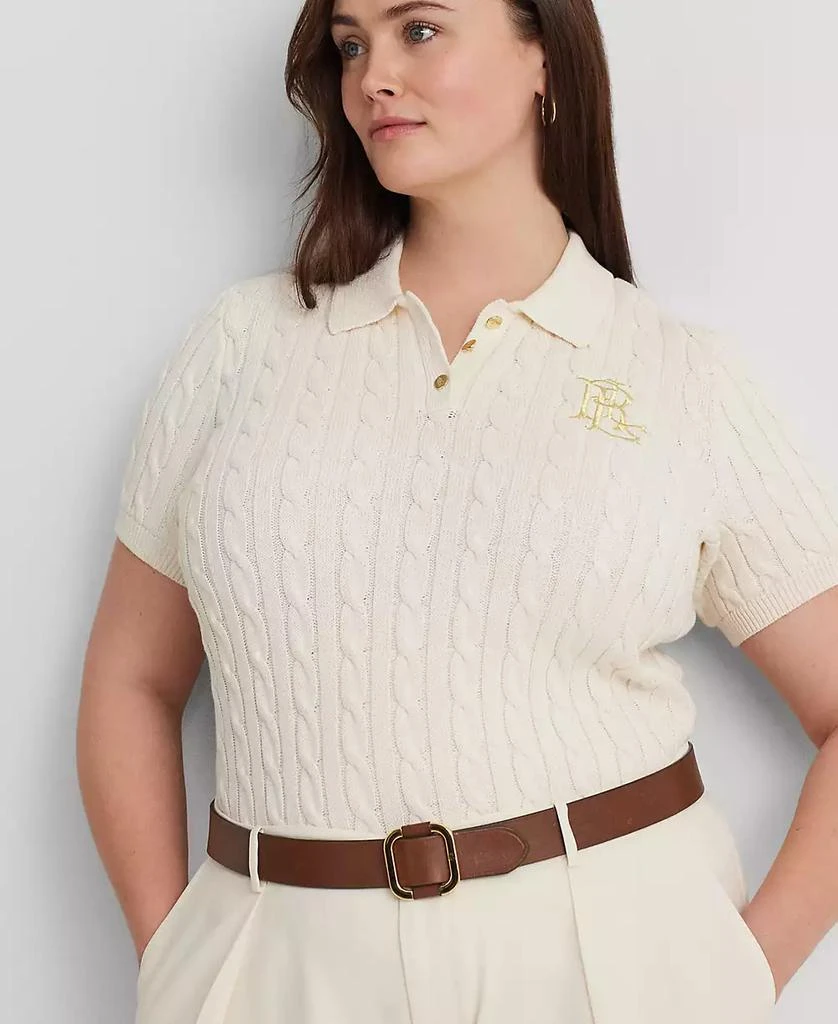 Ralph Lauren Women
s Cable-Knit Polo Shirt, P/XS- 3