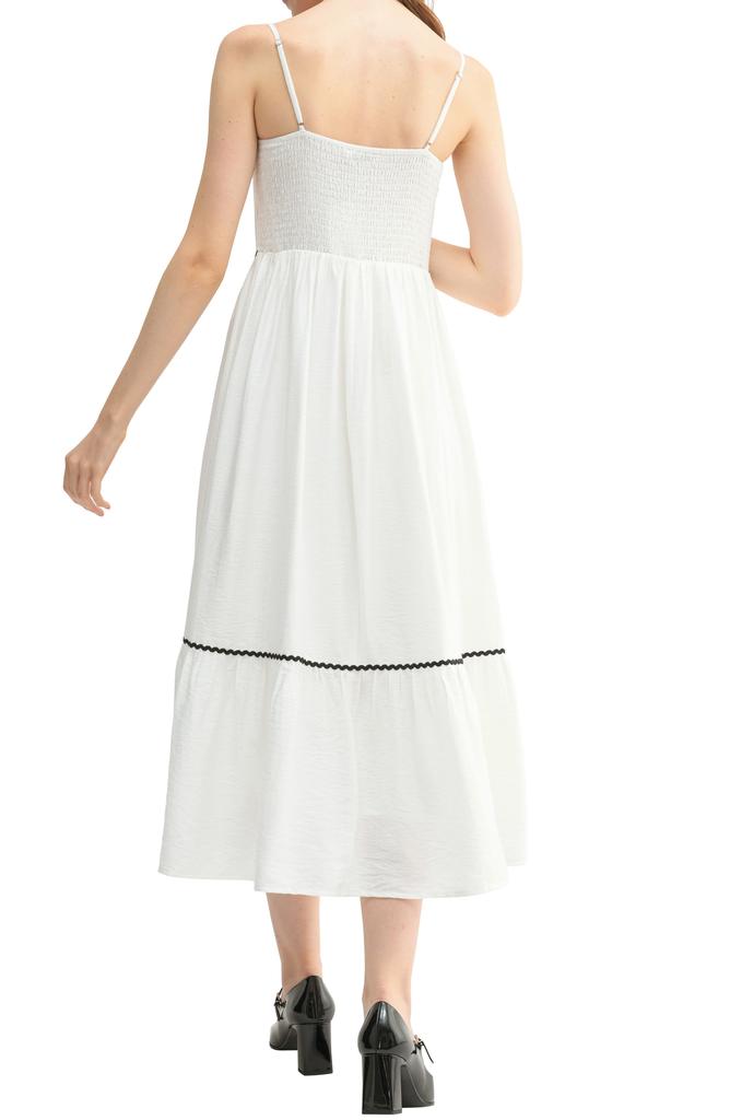 Lush Contrast Ric Rac Midi Dress