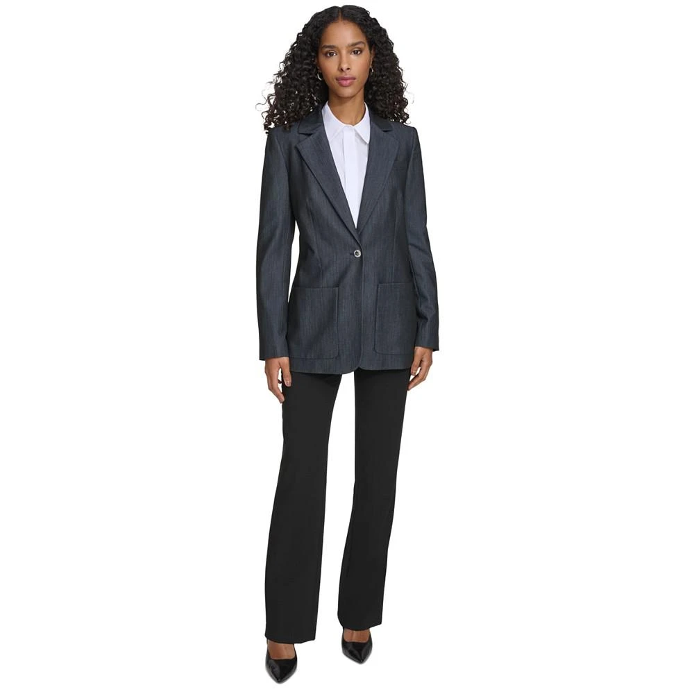 Calvin Klein Women's One-Button Notched-Collar Blazer 5