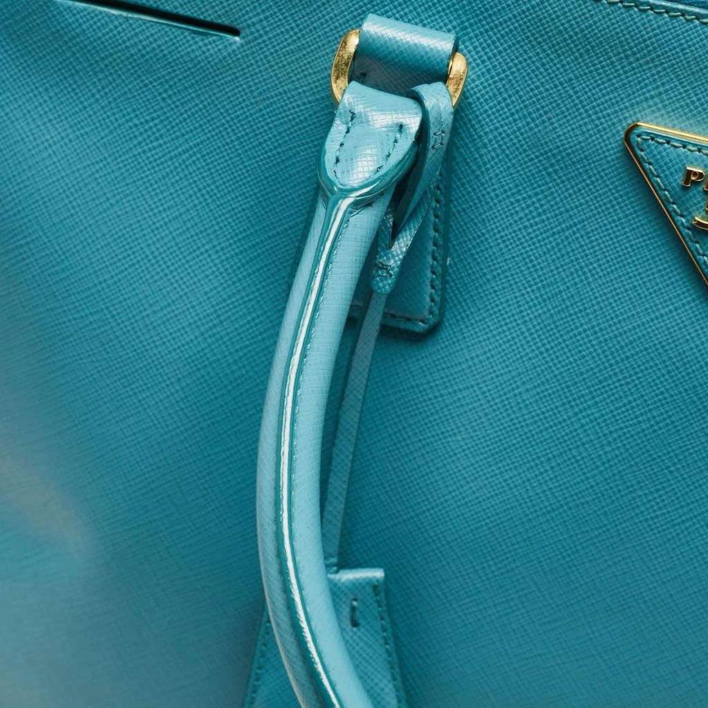Prada Prada Turquoise Saffiano Leather Medium Double Zip Tote 7