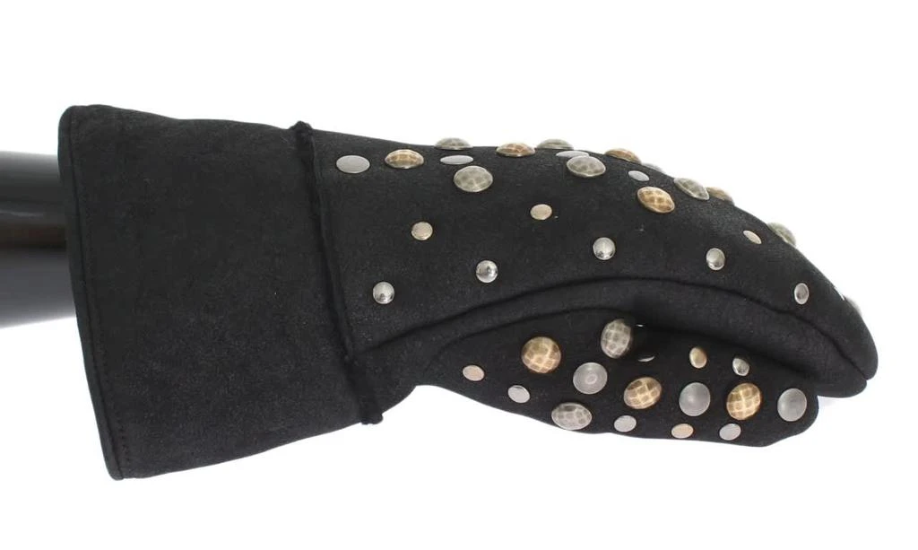 Dolce & Gabbana Wool Shearling Studded Men's Gloves