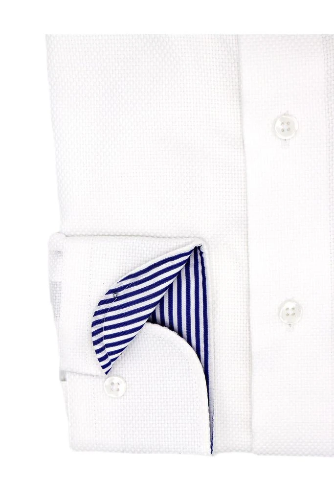 Lorenzo Uomo Textured Solid Non-Iron Trim Fit Dress Shirt 2