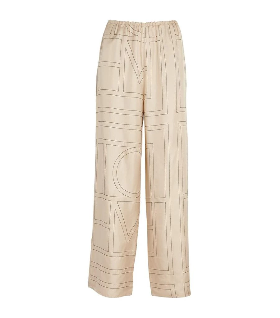 Totême Silk Monogram Trousers 1