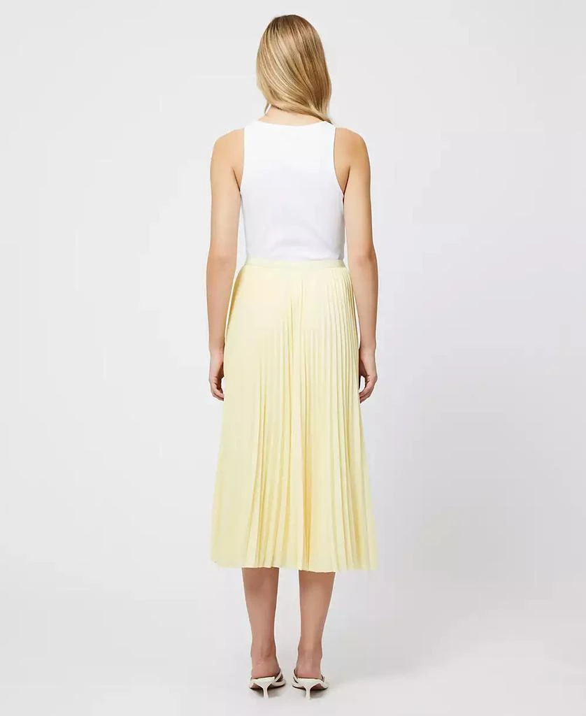 French Connection Women's Sunburst Butter Yellow Pleated Crepe Skirt 5