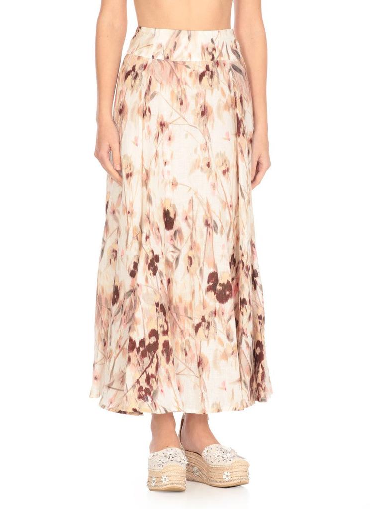 120% Lino White Cotton Skirt
