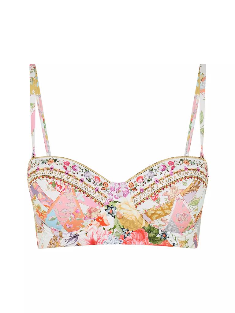 Camilla Patchwork Floral Balconette Underwire Bikini Top