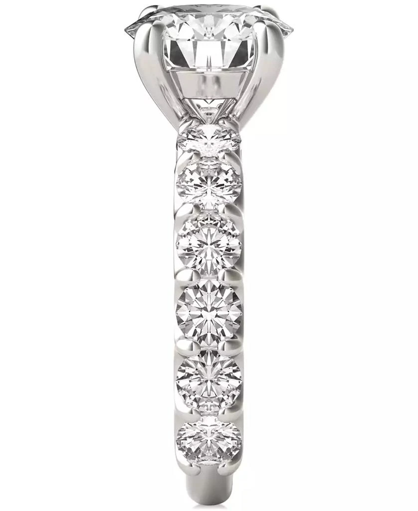 Charles 
Colvard Moissanite Solitaire 
Trellis-Set Side Stone Ring (3-3/4 ct. t.w.) in 14k White Gold 4