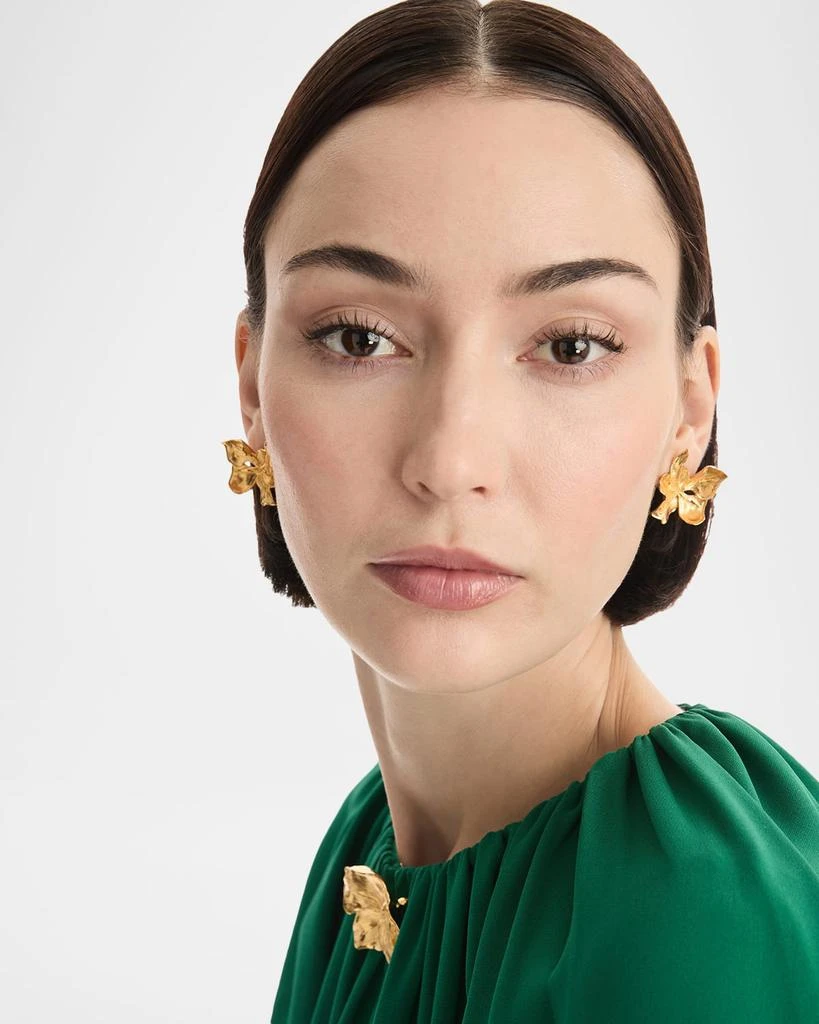 Oscar de la Renta Cyclamen Small Stud Earrings, Gold 2