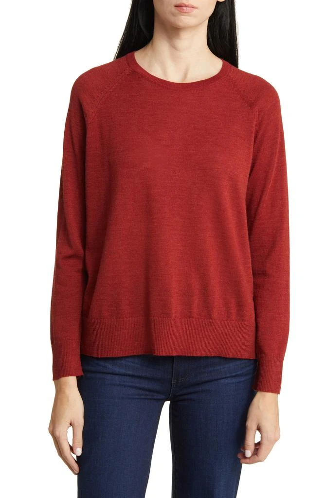 Eileen Fisher Raglan Sleeve Merino Wool Pullover 1