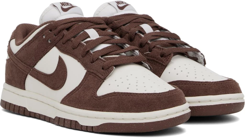 NIKE White & Brown Dunk Low Sneakers 4