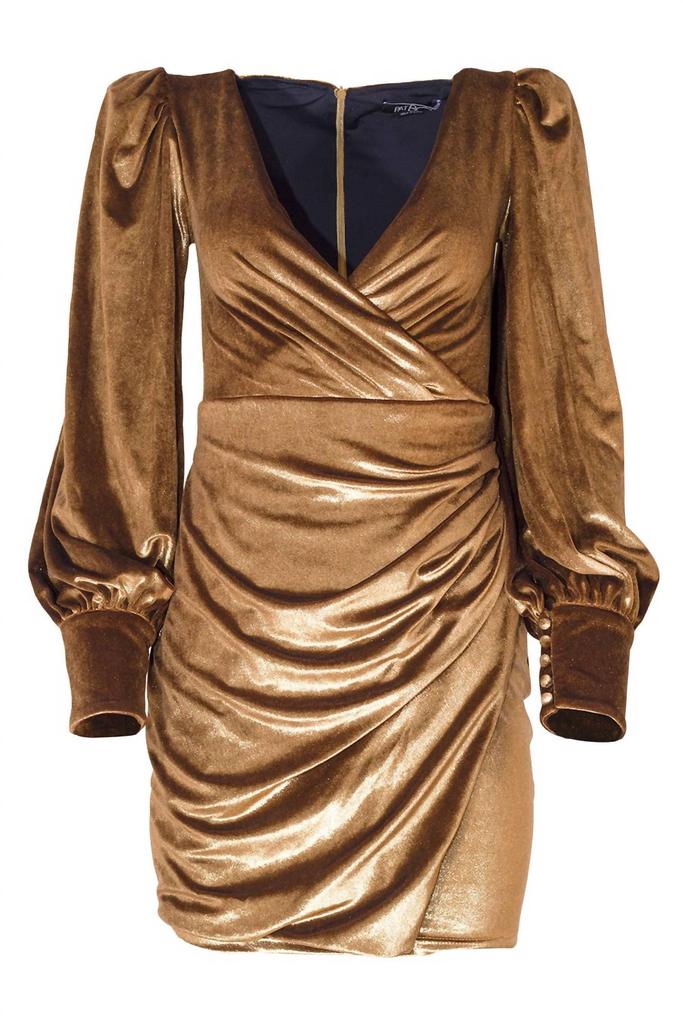 PatBO Metallic Velvet Mini Dress