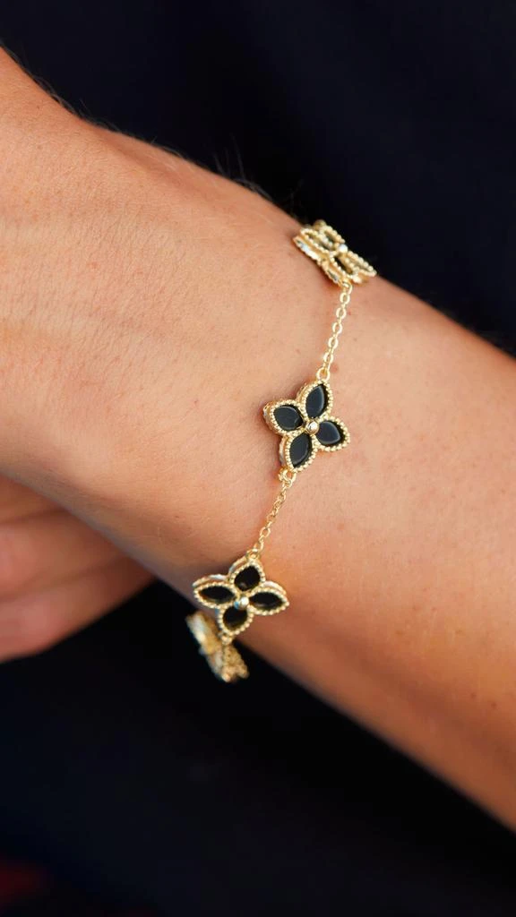 Savvy Cie Jewels 18K Gold Vermeil Flower Bracelet 2