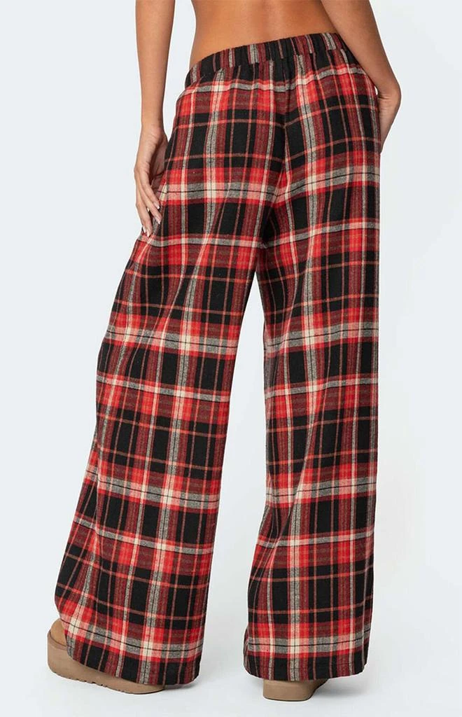 Edikted Lounge Around Plaid Wide Leg Pants 5