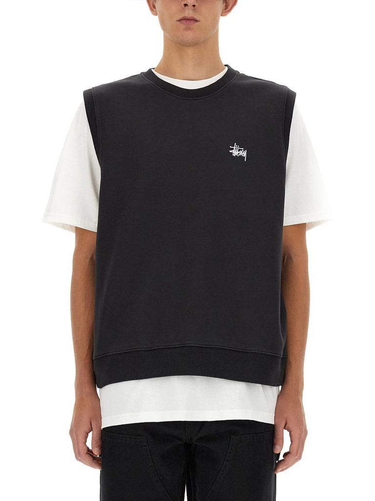 Stüssy Loose Knit Linen Vest Stone Grey M - Coats - BeyondStyle Stüssy Loose Knit Linen Vest Stone Grey M - Coats - BeyondStyle