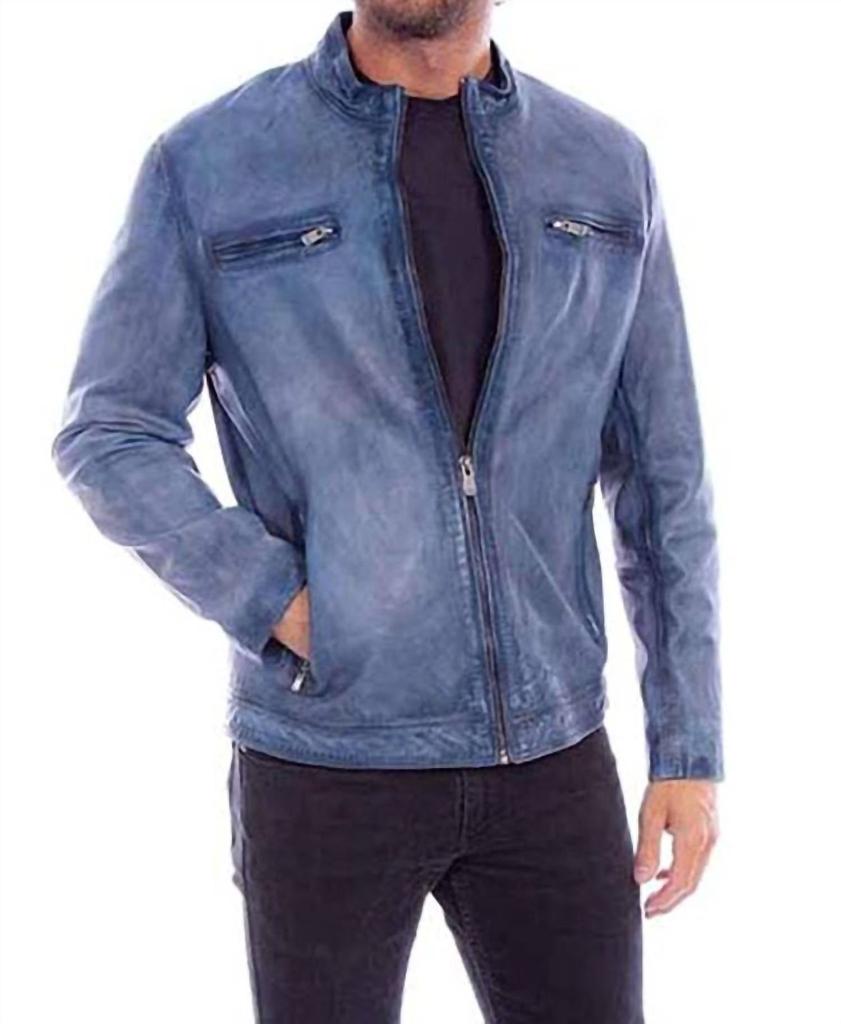Scully Scully - Men's Slim-fit Denim Soft Leather Jacket