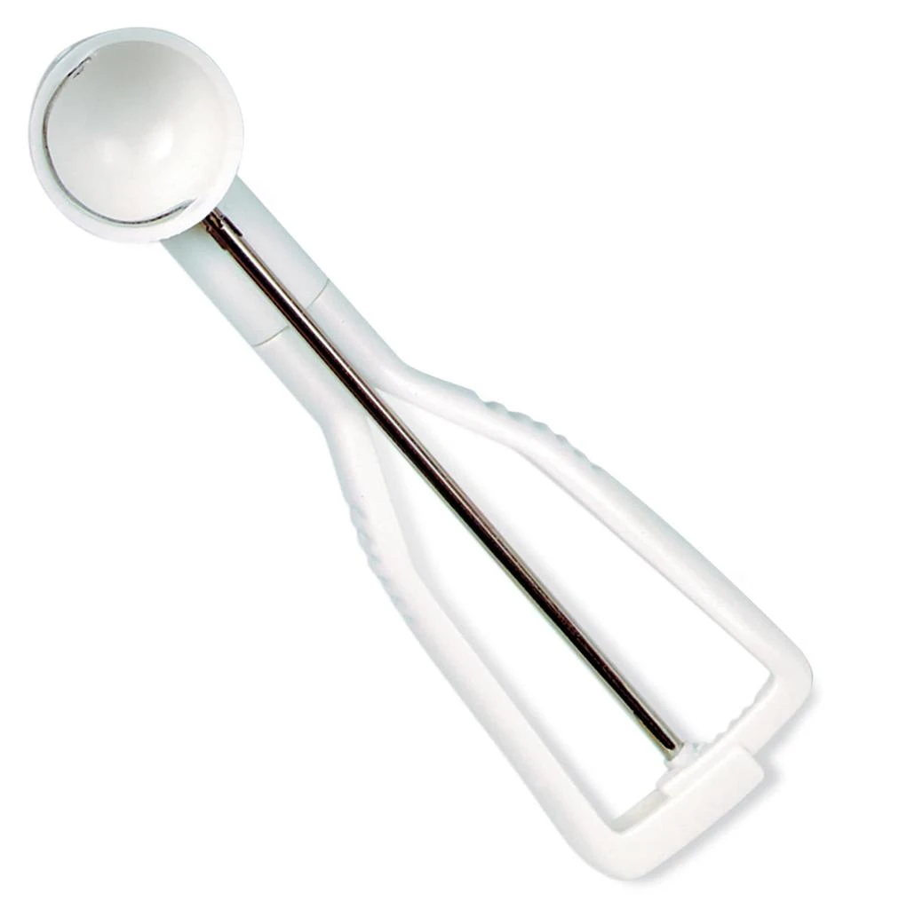 Norpro Ice Cream and Cookie Scoop – White Handle, Spring Action Release
