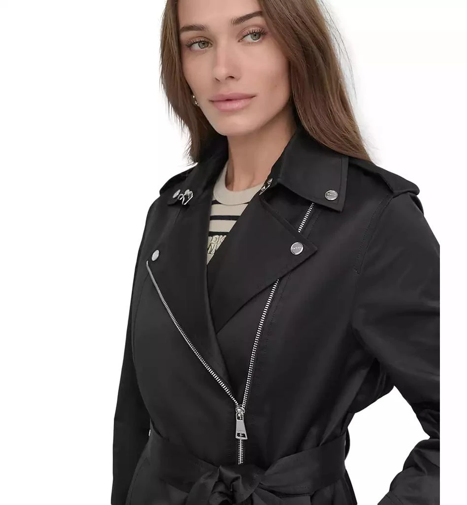 DKNY Women's Belted Asymmetric-Zip Trench Coat 4