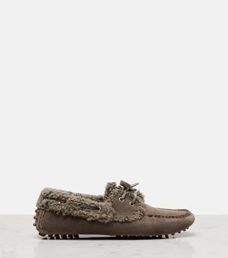 Brunello Cucinelli Monili shearling-trimmed suede moccasins 4