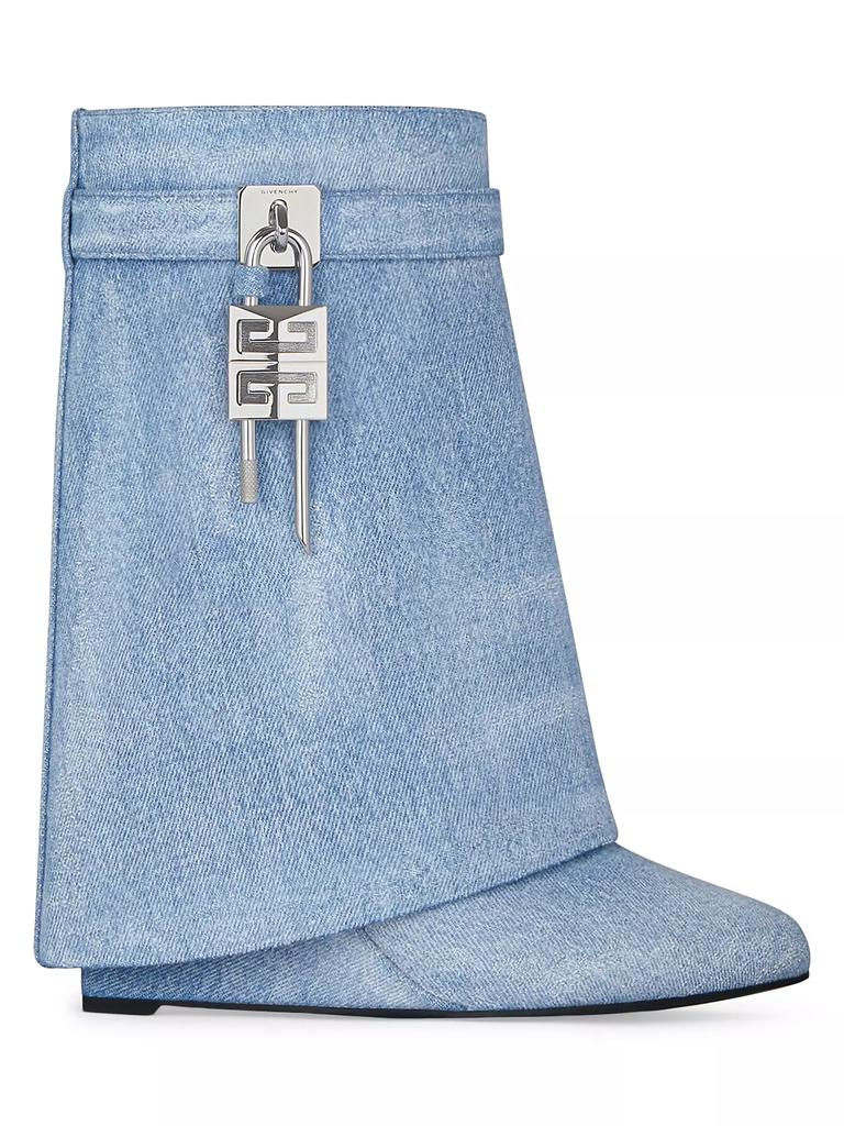 Givenchy Shark Lock Ankle Boots in Washed Denim