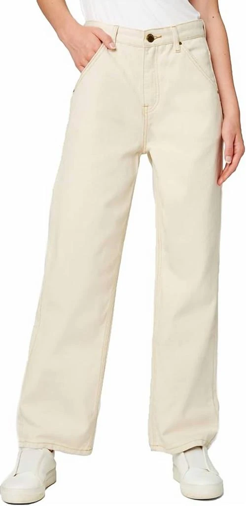 Blank NYC Womens Straight Leg Twill Pants In Warm Whispers High Rise 1