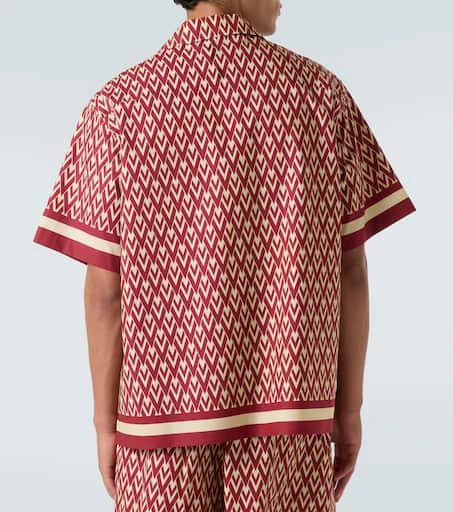 Valentino Toute La V cotton poplin bowling shirt 4