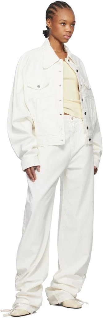 Mônot White Baggy Laced Up Jeans 4