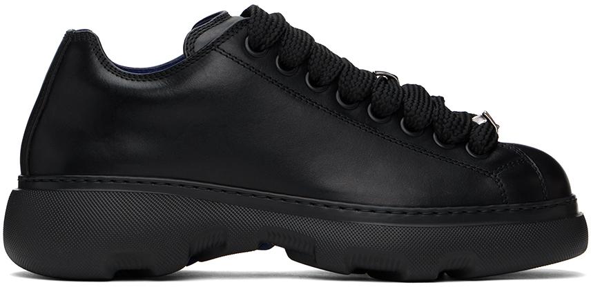 Burberry Black Leather Ranger Sneakers - Casual Shoes - Free