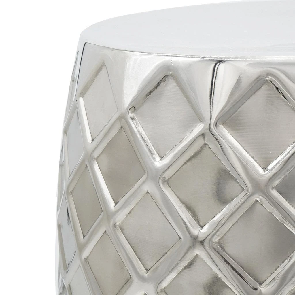 Shop 20 Inch Stool Table, Modern, Aluminum Metal, Drum Shape, Elegant ...