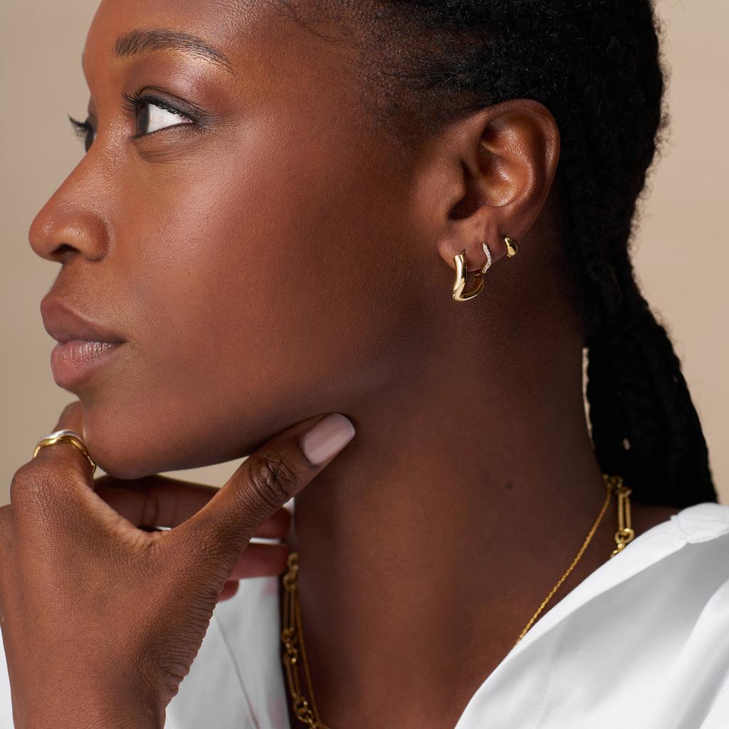 Orelia London Round Wave Chunky Hoop Earrings