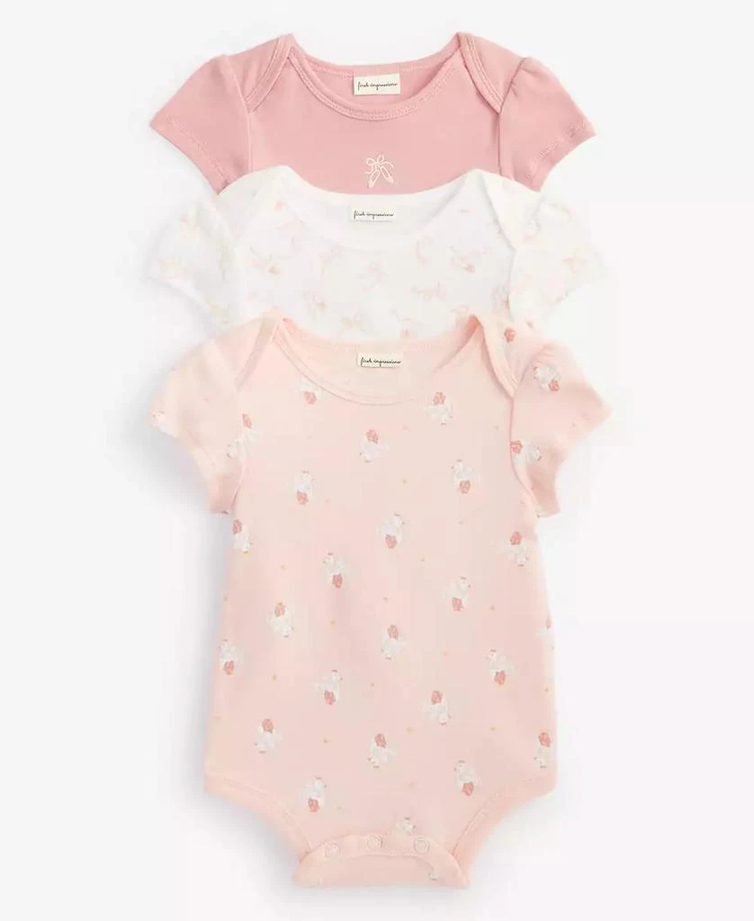 First Impressions Baby Girls Tiny Dancer Bodysuits, 3 Pack, Created for Macy's 1