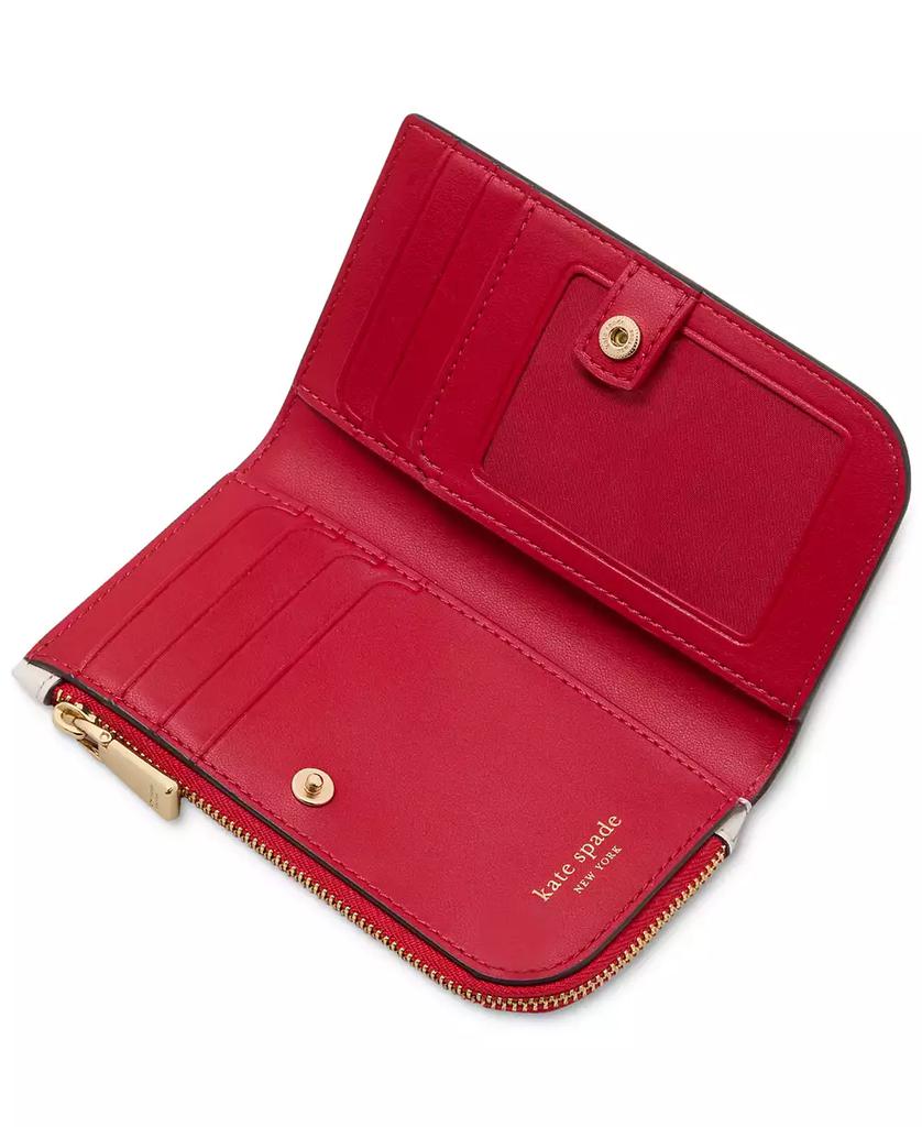 Kate Spade Devin Pixel Hearts Embossed Saffiano Leather Slim Bifold Wallet