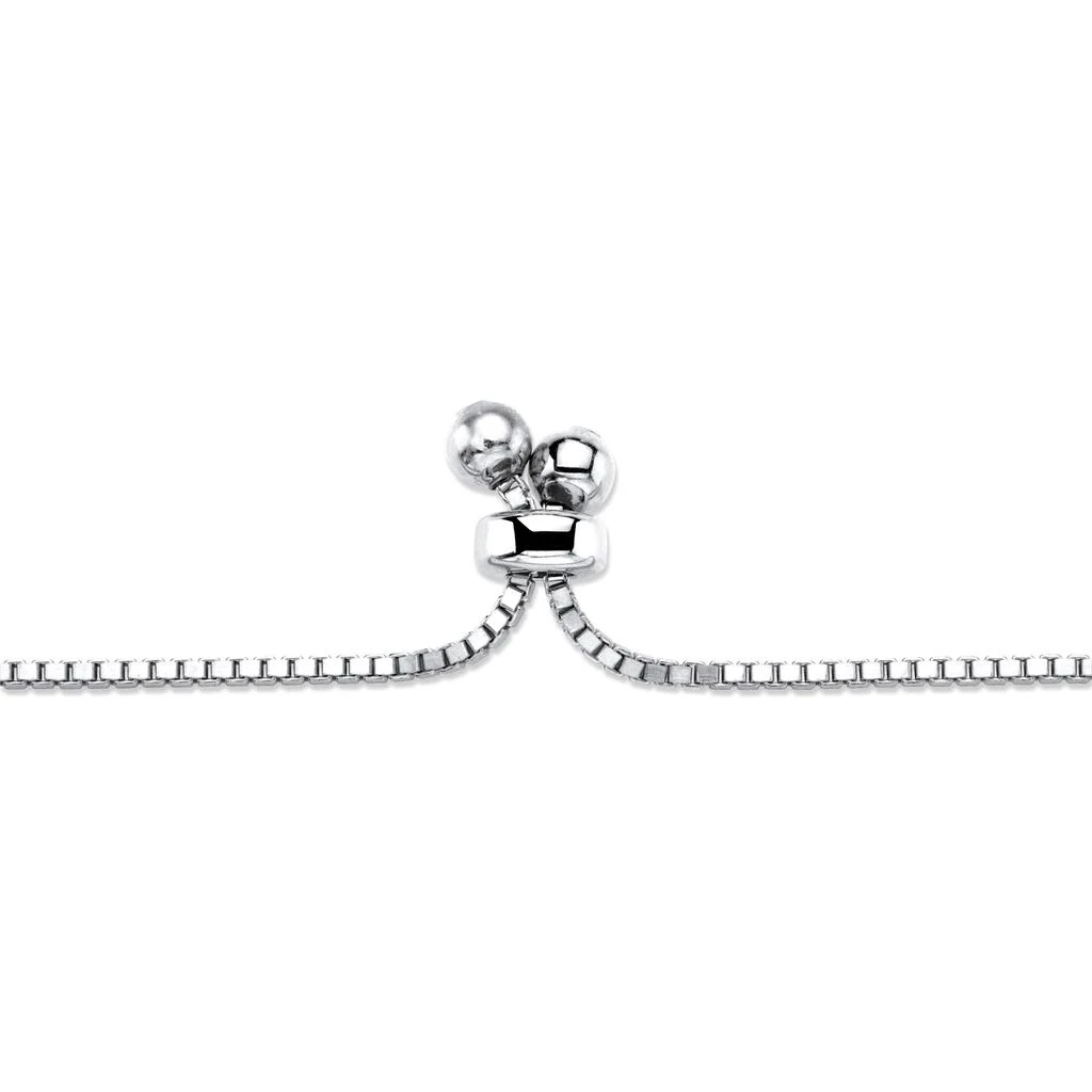 Palm Beach Jewelry .92 Cttw.Platinum-Plated Birthstone and CZ Adjustable Bolo Bracelet 9" 2