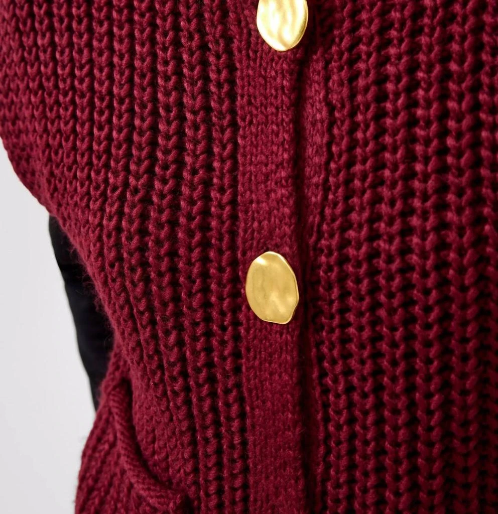 eesome Chunky Knit Sweater Vest In Wine 5