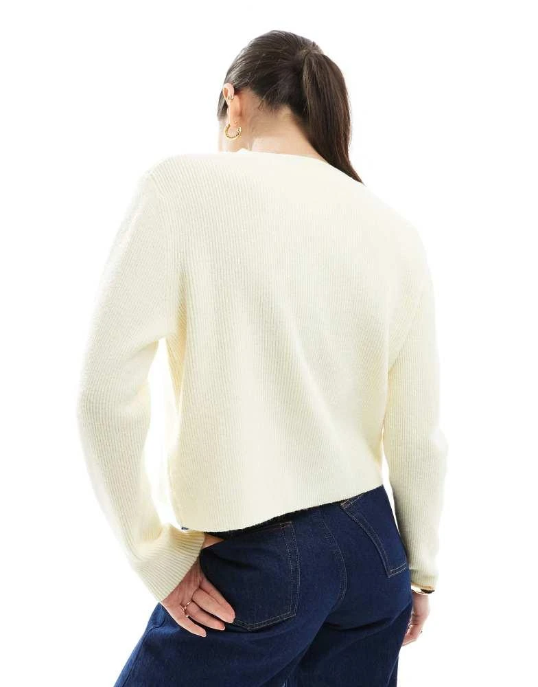Stradivarius Stradivarius knitted cardigan in yellow 4