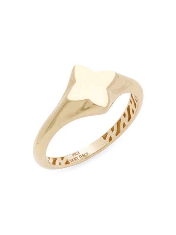 Saks Fifth Avenue 14K Yellow Gold Star Signet Ring