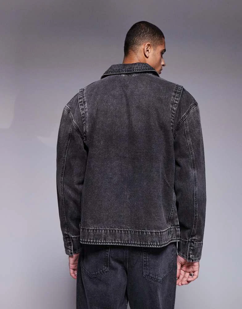 ASOS ASOS DESIGN oversized denim jacket in washed black 4