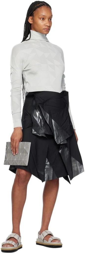 Issey Miyake Gray Lucent Gloss Clutch 4