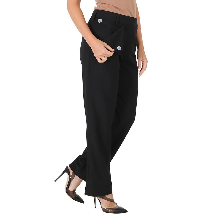 Burberry Black Pocket Detail Wool Mohair Tailored Trousers 3