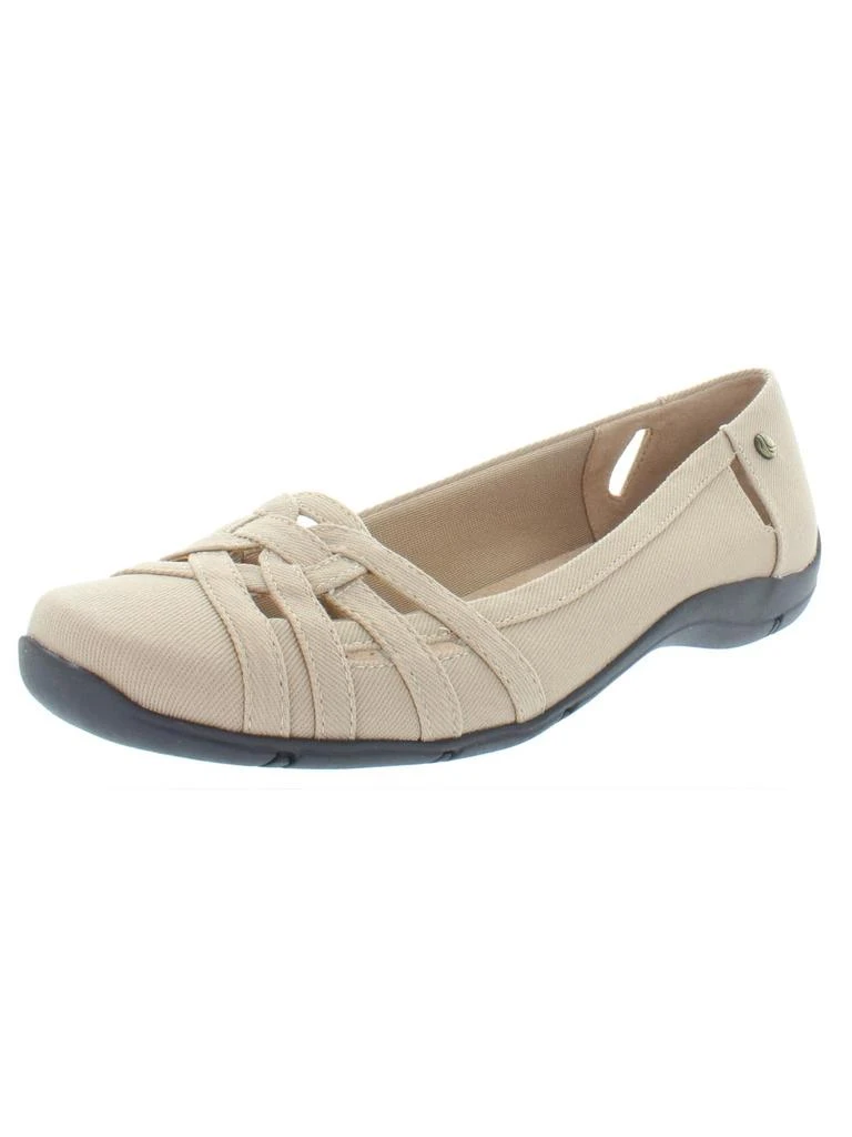 LifeStride Diverse  Womens Faux Leather Square Toe Flats 12